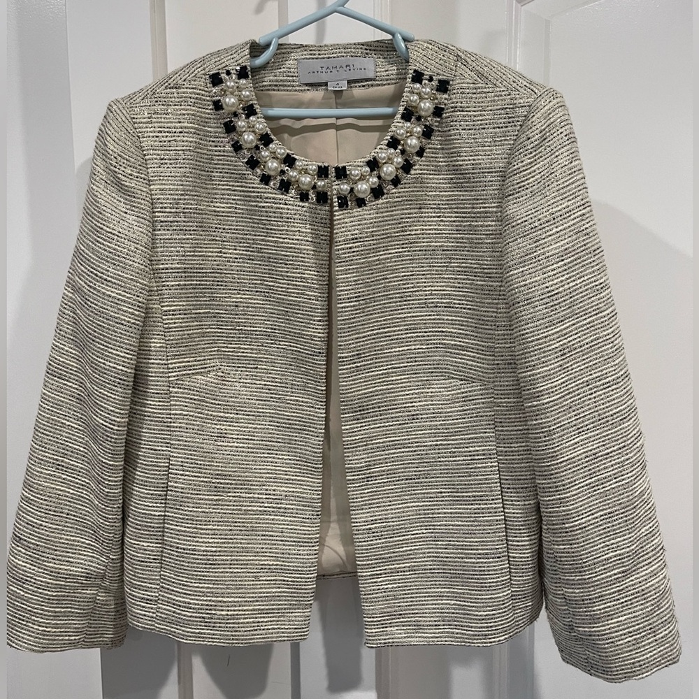 Women's Striped Jacket - goldish